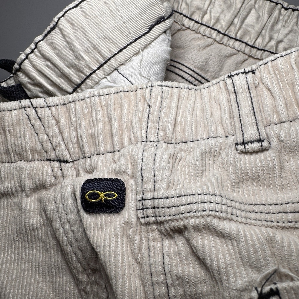 Ocean Pacific Carpenter Corduroy Pants Youth L Off White Drawstring Vintage 90s - Picture 6 of 12